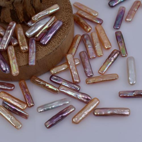 Cultured No Hole Freshwater Pearl Beads, Baroque, plated, DIY, more colors for choice, 14x25mm, Sold By PC
