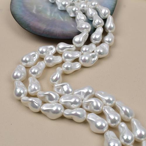 Perlas de Cristal, Perlas de vidrio, Irregular, chapado, Bricolaje, Blanco, 24PCs/Sarta, Vendido por Sarta