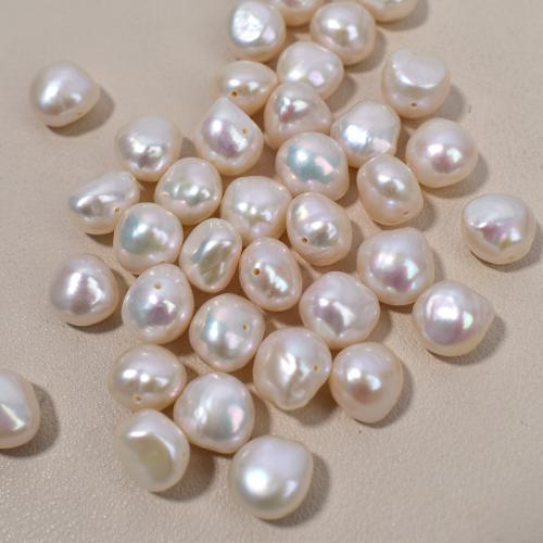 Freshwater Pearl Beads, Baroque, plated, DIY, white, 10x10mm, Sold By PC