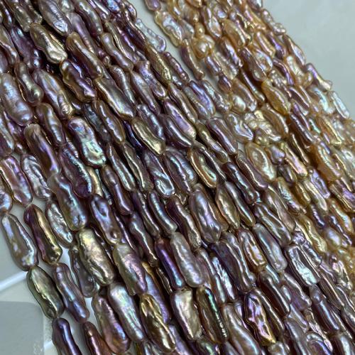 Freshwater Pearl Beads, Biwa, plated, DIY, more colors for choice, 7x8mm, Sold By Strand