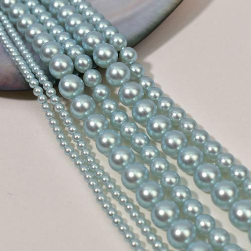 Perlas de vidrio Abalorio, Esférico, chapado en color dorado, Bricolaje, azul, 3x8mm, Vendido por Sarta