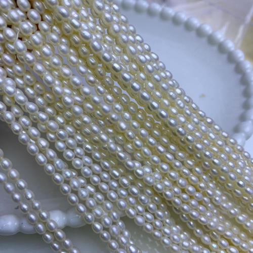 Glass Pearl Beads, irregular, plated, DIY, white, 3x3.50mm, Sold By Strand
