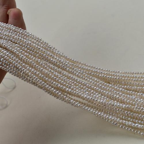 Freshwater Pearl Beads, irregular, plated, DIY, white, 2x3mm, Sold By Strand