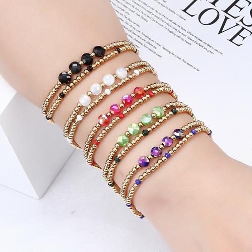 Crystal Bracelet, with 304 Stainless Steel, gold color plated, fashion jewelry, more colors for choice, Sold By PC