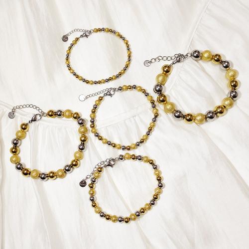 Stainless Steel Jewelry Bracelet, 304 Stainless Steel, gold color plated, fashion jewelry & frosted, more colors for choice, Sold By PC