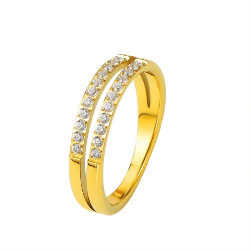 Cubic Zirconia Stainless Steel Finger Ring, 304 Stainless Steel, plated, Double Layer & different size for choice & micro pave cubic zirconia & for woman, more colors for choice, Sold By PC