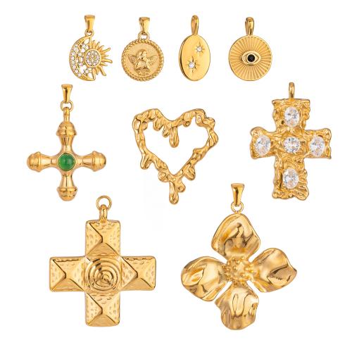 Stainless Steel Pendants, 304 Stainless Steel, plated, DIY & different styles for choice, golden, Sold By PC