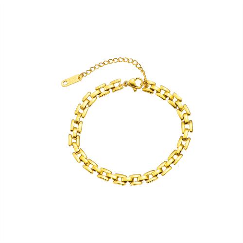 Stainless Steel Jewelry Bracelet, 304 Stainless Steel, 18K gold plated, fashion jewelry & Unisex, Sold By PC