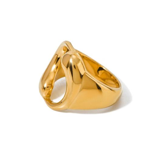 Stainless Steel Finger Ring, 304 Stainless Steel, 18K gold plated, different size for choice & for woman & hollow, Sold By PC