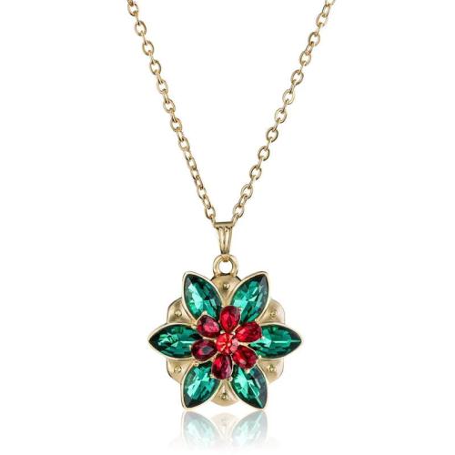 Tibetan Style Jewelry Necklace, with Crystal, plated, fashion jewelry & for woman, golden, Sold By PC