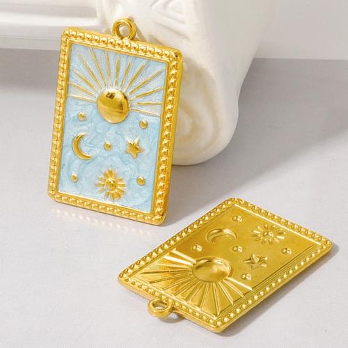Stainless Steel Pendants, 304 Stainless Steel, Square, plated, DIY & enamel, more colors for choice, 10PCs/Bag, Sold By Bag