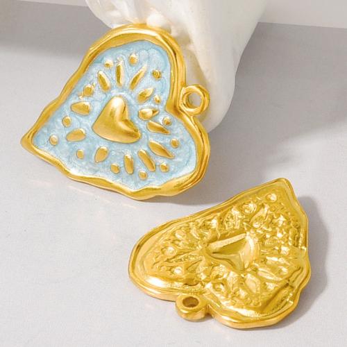 Stainless Steel Heart Pendants, 304 Stainless Steel, plated, DIY & enamel, more colors for choice, 10PCs/Bag, Sold By Bag