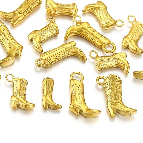 Stainless Steel Pendants, 304 Stainless Steel, Shoes, plated, DIY, more colors for choice, 100PCs/Bag, Sold By Bag