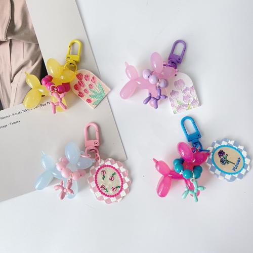 Acrylic Key Clasp, Dog, cute & for woman, more colors for choice, 45x20mm, Sold By PC