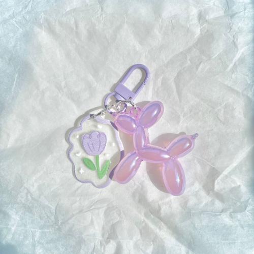 Acrylic Key Clasp, Dog, cute & Laser & for woman, more colors for choice, key clasp length 50-80mm, Sold By PC