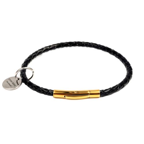 PU Leather Bracelet, different size for choice & for woman, black, Sold By PC