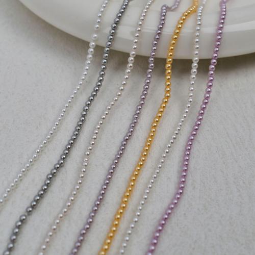 Glass Pearl Beads, Round, plated, DIY, more colors for choice, 2x2mm, Sold By Strand