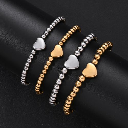 304 Stainless Steel Bracelet, Heart, gold color plated, fashion jewelry, more colors for choice, Sold By PC