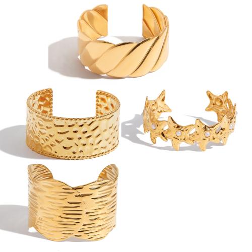 Bracelet en acier inoxydable, Acier inoxydable 304, Plaqué or 18K, bijoux de mode & styles différents pour le choix & pour femme, Vendu par PC