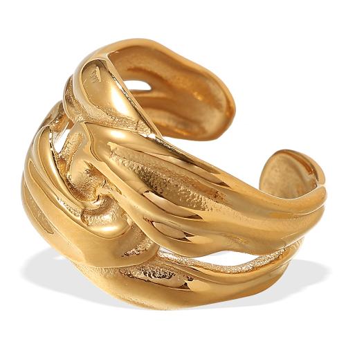 Stainless Steel Finger Ring, 304 Stainless Steel, 18K gold plated, different size for choice & for woman & hollow, Sold By PC