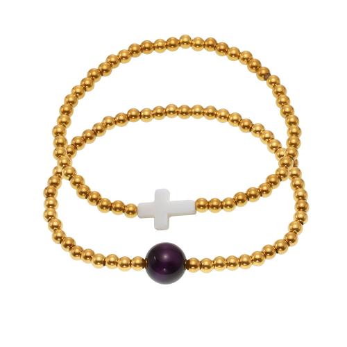 Edelstahl Schmuck Armband, 304 Edelstahl, mit Achat, 18 K vergoldet, Modeschmuck & verschiedene Stile für Wahl & für Frau, verkauft von PC
