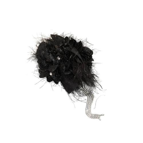Etamine Hair Claw Clip, with Acrylic, plated, for woman & with rhinestone, black, Sold By PC
