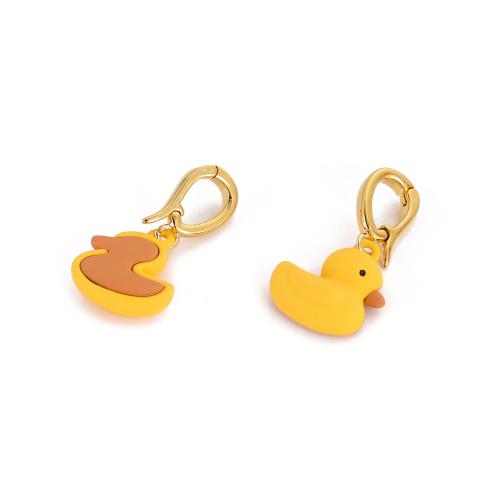 304 Stainless Steel Necklace, Duck, gold color plated, fashion jewelry, golden, Sold By PC