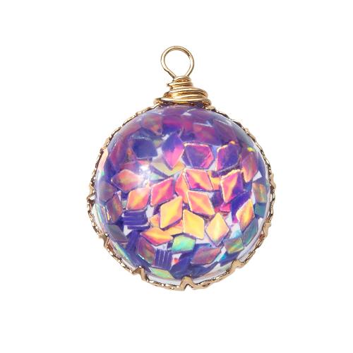 Resin Pendant, with Brass, plated, DIY, more colors for choice, 20.50x10.20x28.70mm, Sold By PC