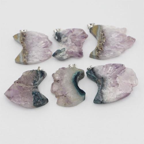 Amethyst Anhänger, DIY, keine, 40x35x15mm, verkauft von PC