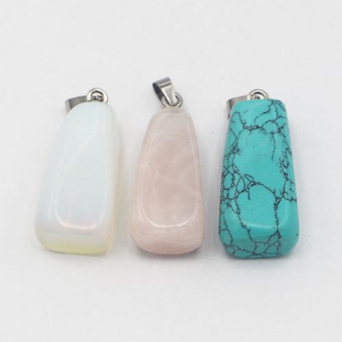 Gemstone Pendant, with Iron, DIY, more colors for choice, 35x18x13mm, Sold By PC