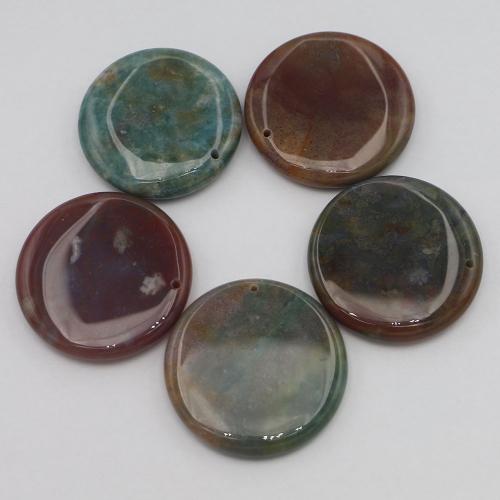 Gemstone Pendant, Round, DIY, mixed colors, 54x50x8mm, Sold By PC