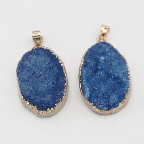 Eisquarz Achat Anhänger, mit Messing, rund, DIY, gemischte Farben, 30x20x12mm, verkauft von PC