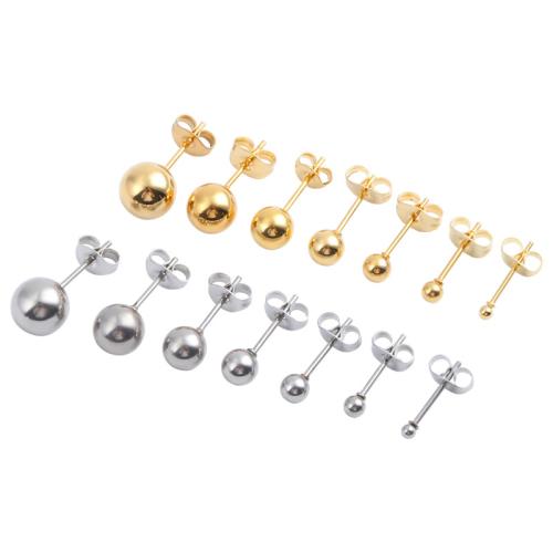 Titanium Steel Stud Earring, plated, different size for choice & for woman, more colors for choice, Sold By Pair