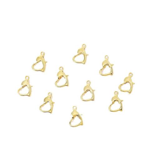 Brass Lobster Clasp, Heart, plated, DIY, more colors for choice, 12mm, Sold By PC