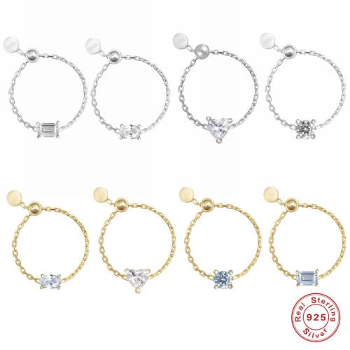 925 Sterling Silver Finger Ring, adjustable & different styles for choice & micro pave cubic zirconia & for woman, US Ring Size:6-8, Sold By PC