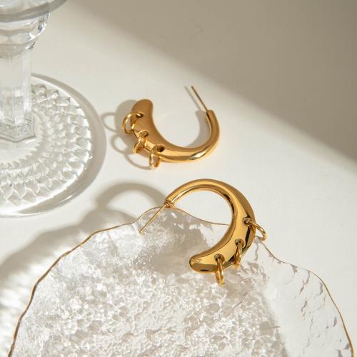 Boucle d'oreille goutte inox, Acier inoxydable 304, Placage de couleur d'or, bijoux de mode & avec strass, plus de couleurs à choisir, Vendu par paire