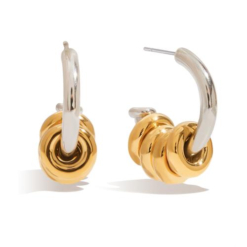 Stainless Steel Drop Earring, 304 Stainless Steel, gold color plated, fashion jewelry, more colors for choice, Sold By Pair