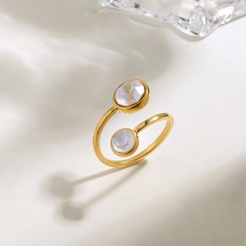 Cubic Zirconia Stainless Steel Finger Ring, 304 Stainless Steel, gold color plated, fashion jewelry & micro pave cubic zirconia, more colors for choice, Sold By Bag