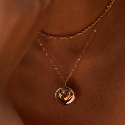 Stainless Steel Jewelry Necklace, 304 Stainless Steel, with Titanium Steel, gold color plated, fashion jewelry, more colors for choice, Sold By PC