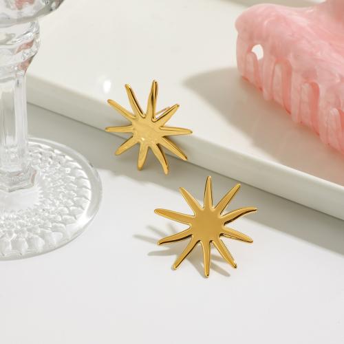 Stainless Steel Stud Earrings, 304 Stainless Steel, gold color plated, fashion jewelry, golden, Sold By PC