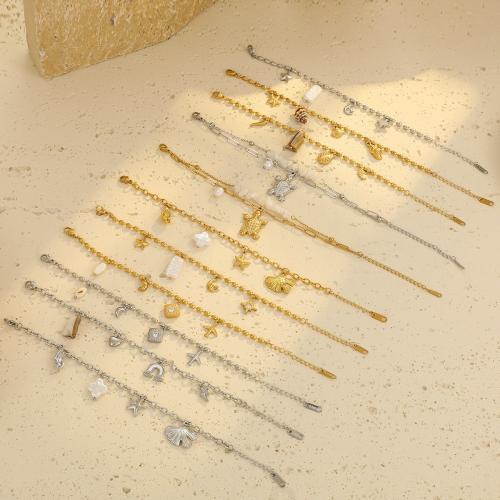 Stainless Steel Jewelry Bracelet, 304 Stainless Steel, with Stone & Plastic Pearl, plated, fashion jewelry & different styles for choice & for woman, more colors for choice, Sold By PC