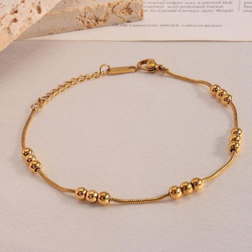 304 Stainless Steel Bracelet, plated, fashion jewelry & for woman, golden, Sold By PC