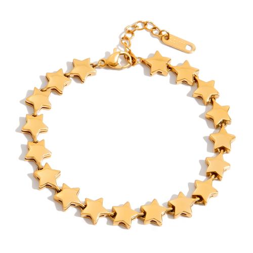 Stainless Steel Jewelry Bracelet, 304 Stainless Steel, plated, fashion jewelry & different styles for choice & for woman, golden, Sold By PC