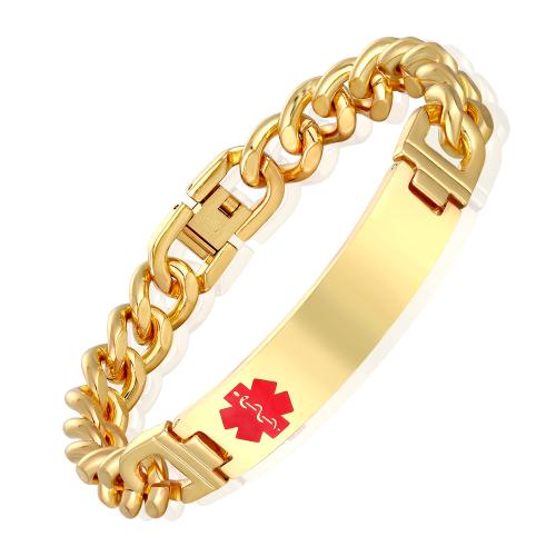 Stainless Steel Jewelry Bracelet, 304 Stainless Steel, plated, fashion jewelry & Unisex & enamel, more colors for choice, wide:12mm, Length:22 cm, Sold By PC