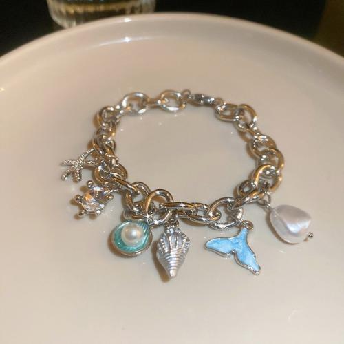 Tibetan Style Bracelet, with Plastic Pearl, plated, fashion jewelry & for woman & with rhinestone, more colors for choice, Length:Approx 18.55 cm, Sold By PC