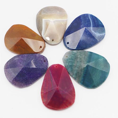 Agate Pendant, Teardrop, DIY, more colors for choice, 56x41x16mm, Sold By PC