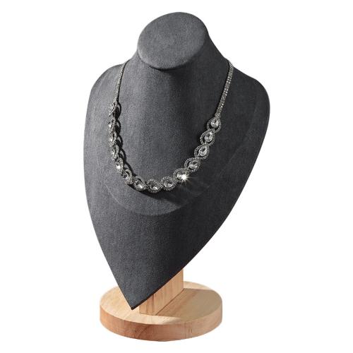 Wood Necklace Display, with PU Leather & Velveteen, different size for choice, more colors for choice, Sold By PC
