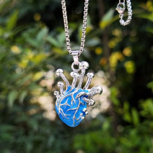 Luminated Necklace, Tibetan Style, with 304 Stainless Steel, Heart, gold color plated, fashion jewelry, more colors for choice, Sold By PC
