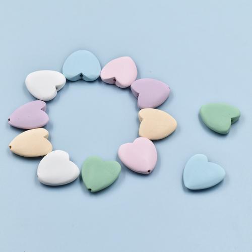 Wood Beads, with OPP Material, Heart, stoving varnish, DIY, more colors for choice, Sold By PC