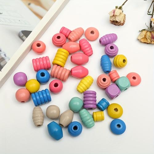 Children DIY String Beads Set, Wood, painted, more colors for choice, Sold By Bag